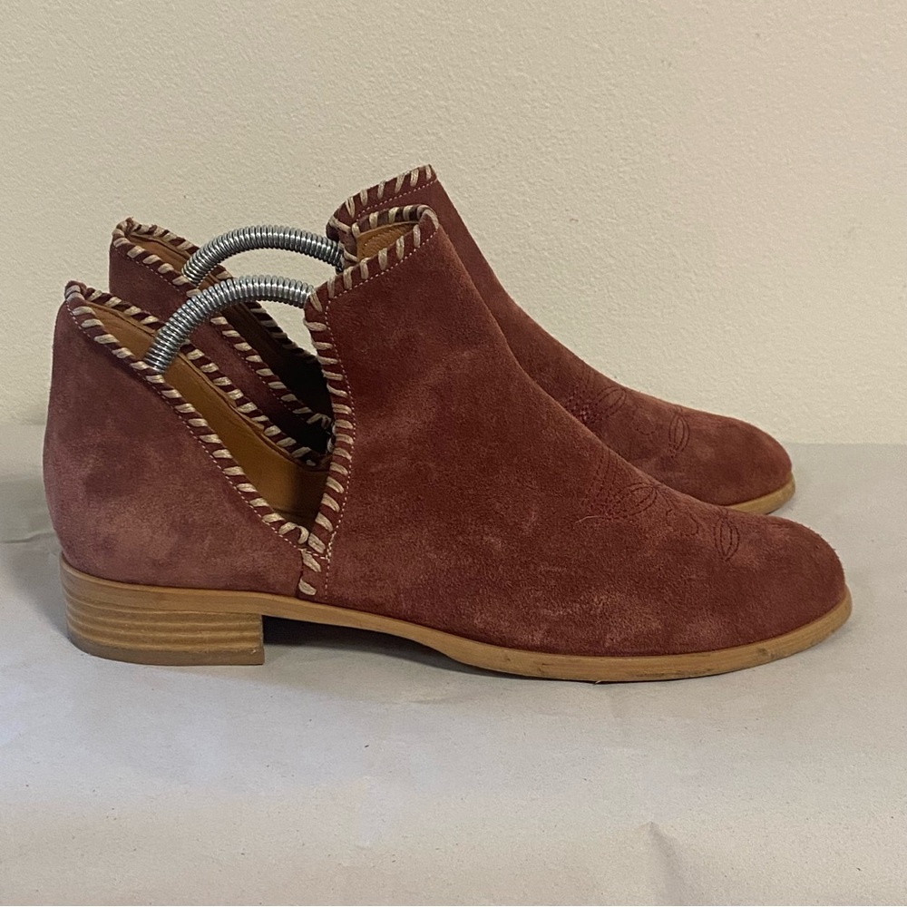 Sundance Boots Women’s Size 10-10.5/41 Rust Suede Lola Whipstitched Ankle boots
